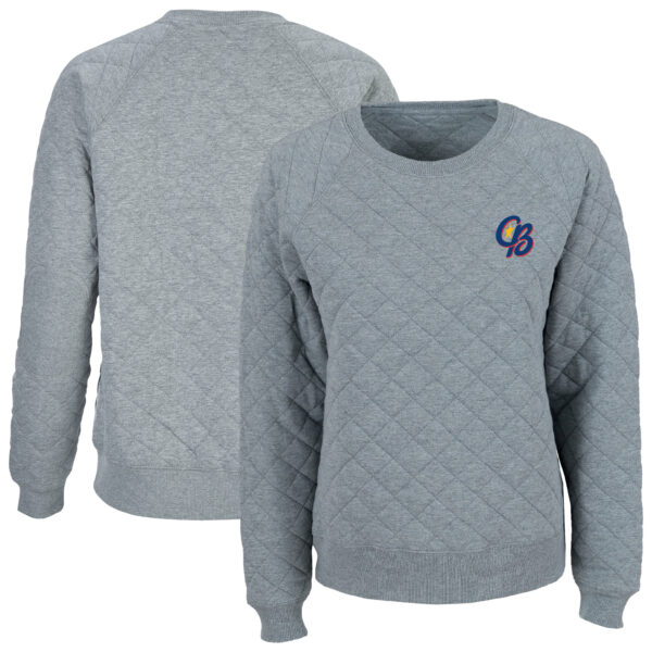 Women's Heather Gray Kannapolis Cannon Ballers Quilted Raglan Pullover Sweatshirt - Image 5