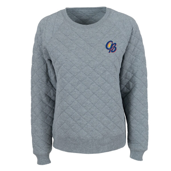 Women's Heather Gray Kannapolis Cannon Ballers Quilted Raglan Pullover Sweatshirt - Image 6