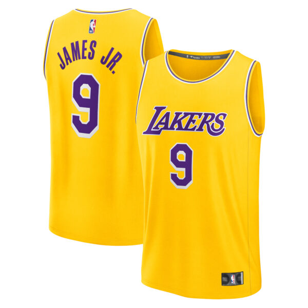 Men's Fanatics Bronny James Gold Los Angeles Lakers 2024 NBA Draft Fast Break Player Jersey - Icon Edition