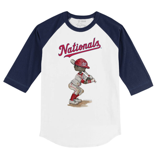 Toddler Tiny Turnip White/Navy Washington Nationals James 3/4-Sleeve Raglan T-Shirt - Image 6