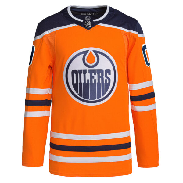 Men's adidas  Orange Edmonton Oilers Home  Primegreen Authentic Custom Jersey - Image 6