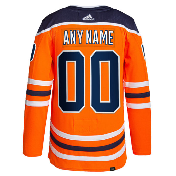 Men's adidas  Orange Edmonton Oilers Home  Primegreen Authentic Custom Jersey - Image 7