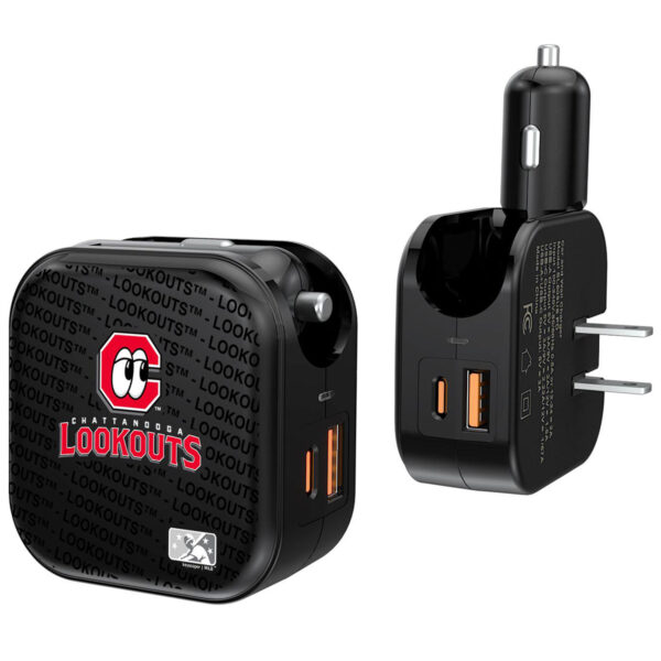 Chattanooga Lookouts 2-In-1 USB A/C Charger