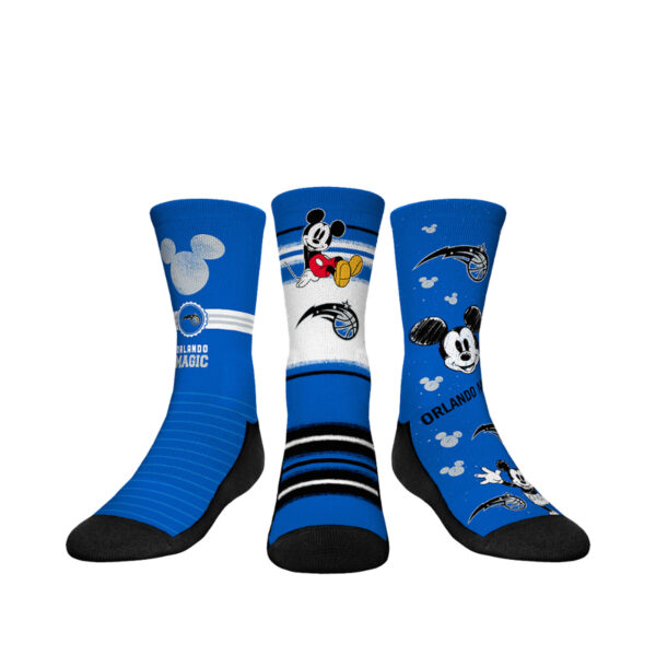 Youth Rock Em Socks Mickey Mouse Blue Orlando Magic Three-Pack Disney Crew Socks Set