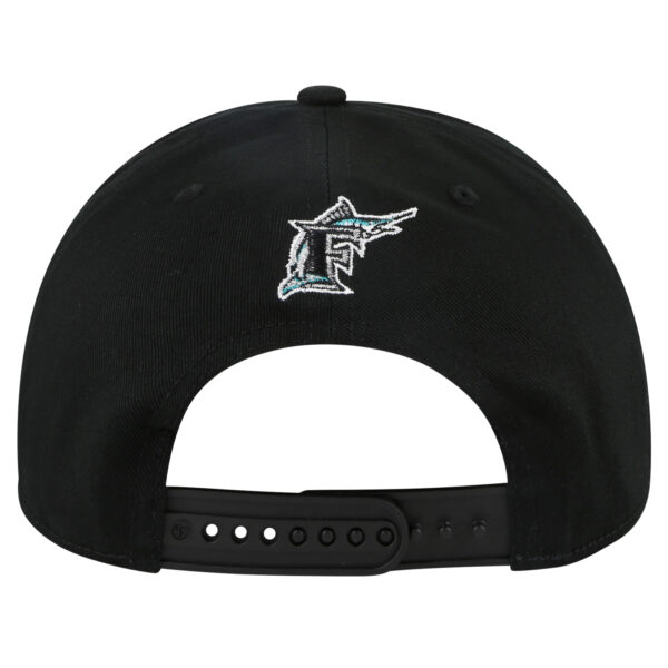 Men's '47 Black Florida Marlins Cooperstown Collection Wax Pack Premier Hitch Adjustable Hat - Image 5