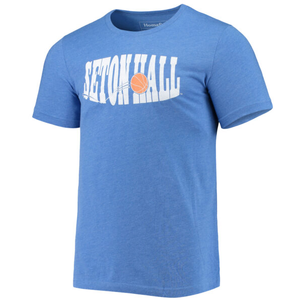 Men's Homefield Heathered Blue Seton Hall Pirates Vintage Basketball T-Shirt - Image 6