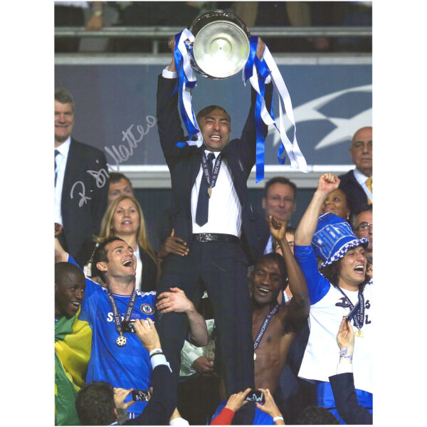 Icons Shop Limited Roberto Di Matteo Chelsea Autographed 12" x 16" 2012 UEFA Champions League Winner Photograph