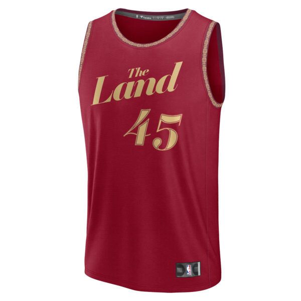 Men's Fanatics Donovan Mitchell Wine Cleveland Cavaliers Fast Break Jersey - City Edition - Image 6