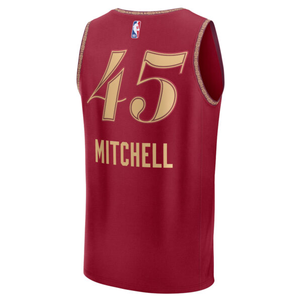Men's Fanatics Donovan Mitchell Wine Cleveland Cavaliers Fast Break Jersey - City Edition - Image 7