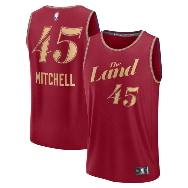 Men's Fanatics Donovan Mitchell Wine Cleveland Cavaliers Fast Break Jersey - City Edition