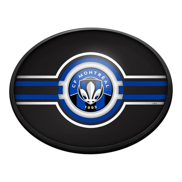 CF Montreal 18'' x 14'' Slimline Illuminated Striped Oval Wall Sign