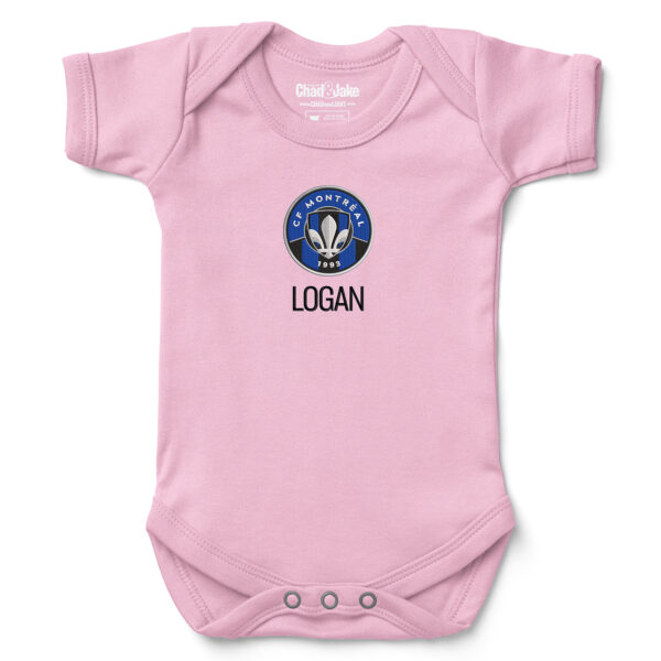 Infant Chad & Jake Light Pink CF Montreal Logo Personalized Bodysuit