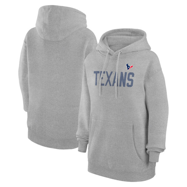 Women's G-III 4Her by Carl Banks Heather Gray Houston Texans Dot Print Tri-Blend Fleece Pullover Hoodie - Image 5