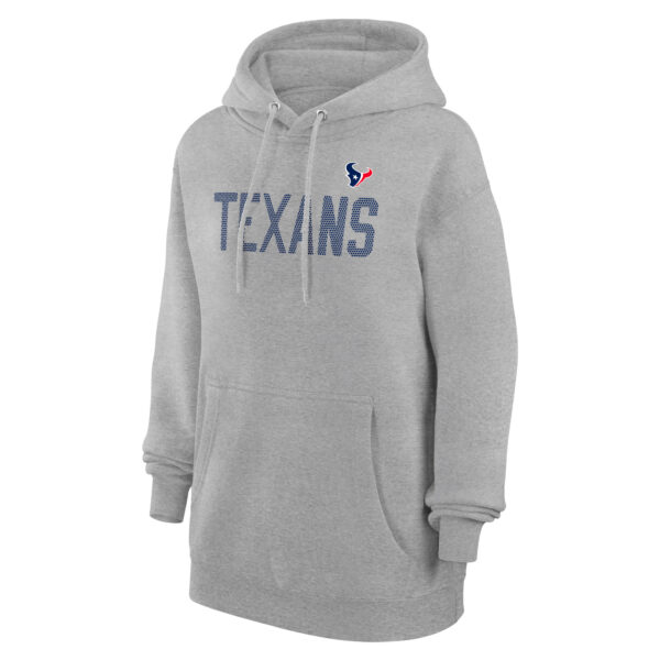 Women's G-III 4Her by Carl Banks Heather Gray Houston Texans Dot Print Tri-Blend Fleece Pullover Hoodie - Image 6
