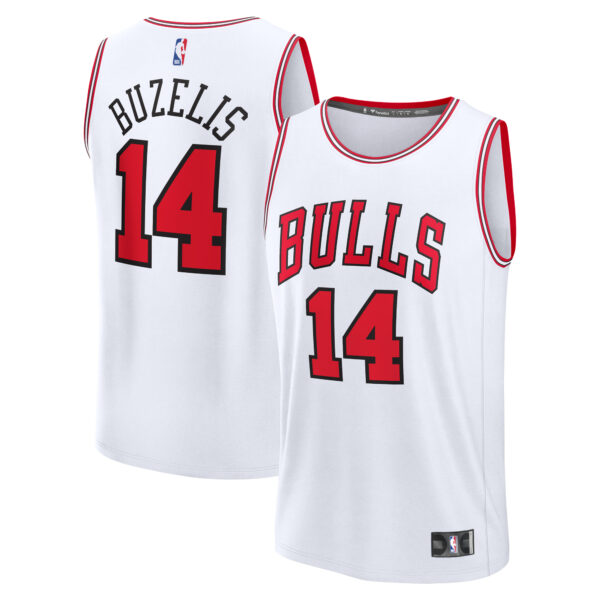 Men's Fanatics Matas Buzelis White Chicago Bulls Fast Break Replica Player Jersey - Association Edition - Image 5