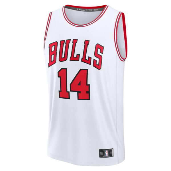Men's Fanatics Matas Buzelis White Chicago Bulls Fast Break Replica Player Jersey - Association Edition - Image 6