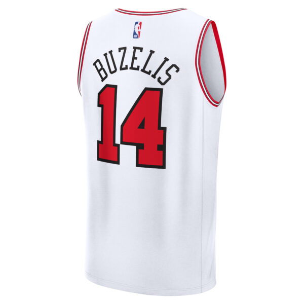 Men's Fanatics Matas Buzelis White Chicago Bulls Fast Break Replica Player Jersey - Association Edition - Image 7