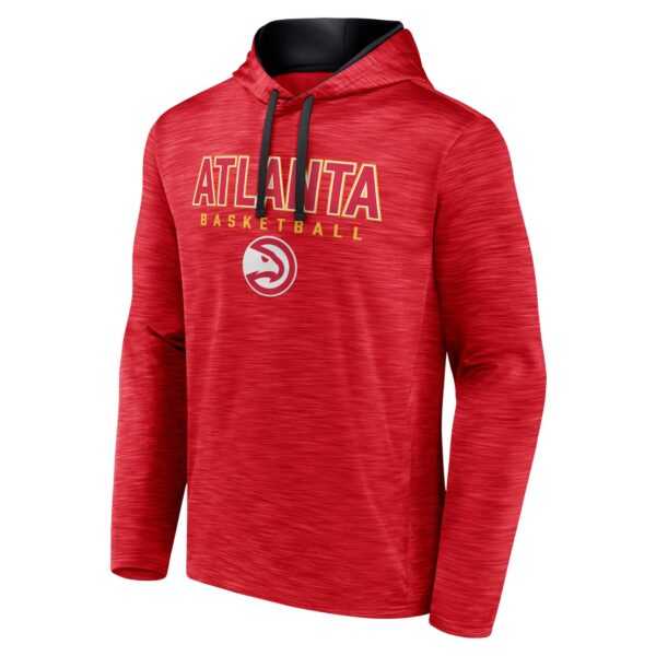 Men's Fanatics Heather Red Atlanta Hawks Fast Break Pullover Hoodie - Image 6