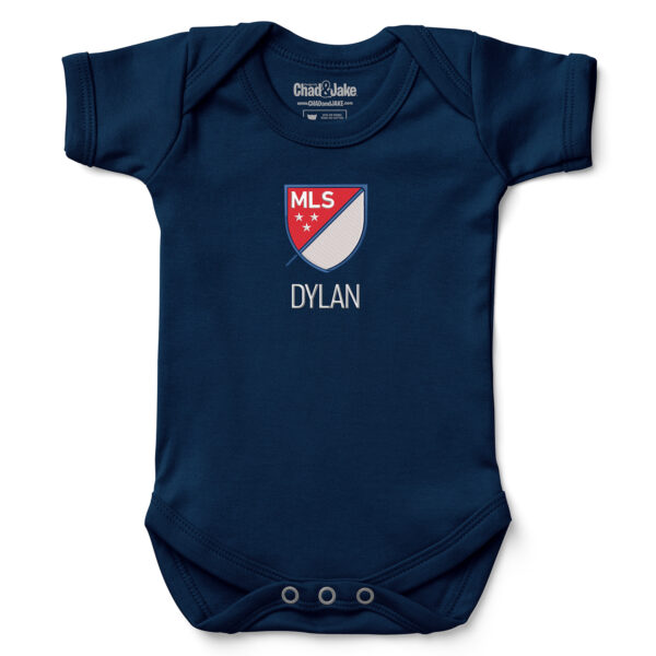 Infant Chad & Jake Navy MLS Logo Personalized Bodysuit