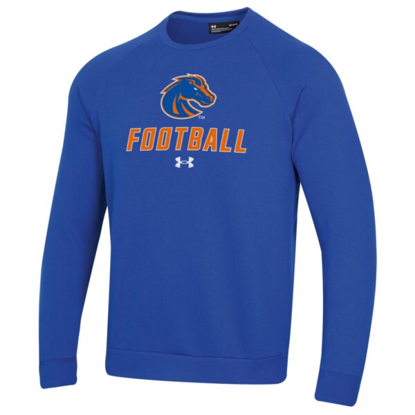 Men's Under Armour  Royal Boise State Broncos Football Rival Fleece Raglan Pullover Sweatshirt - Image 6