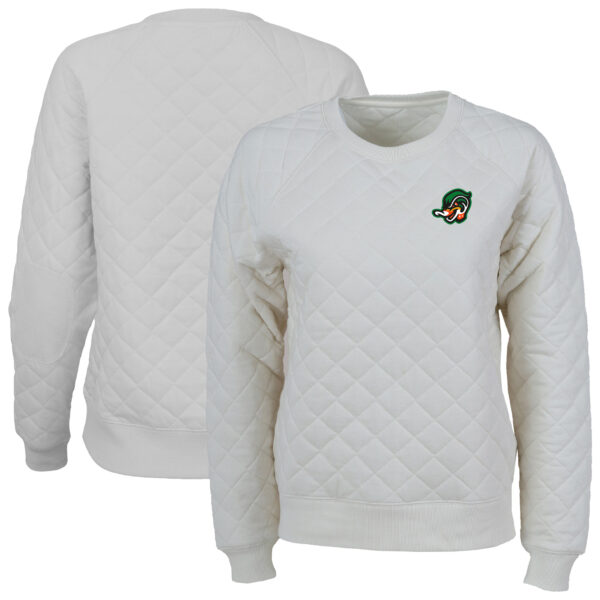 Women's Natural Down East Wood Ducks Quilted Raglan Pullover Sweatshirt