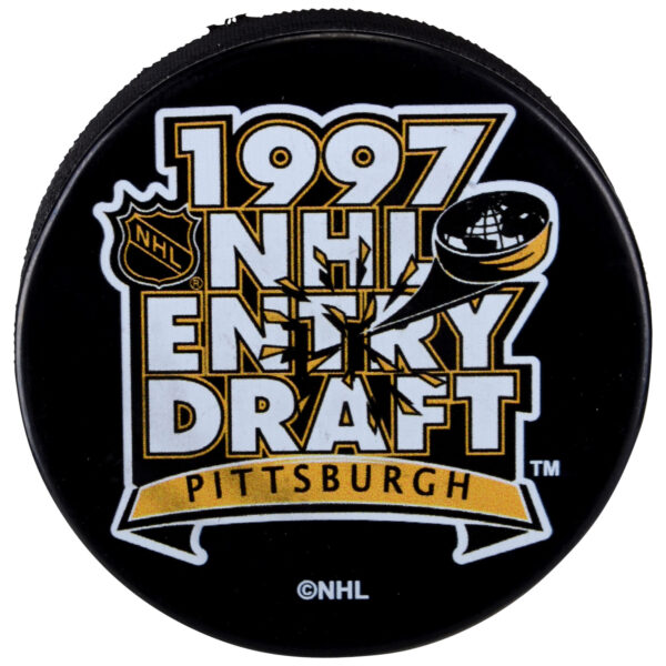 1997 NHL Draft Unsigned Draft Logo Hockey Puck