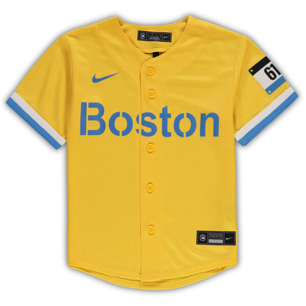 Preschool Nike Gold Boston Red Sox MLB City Connect Replica Team Jersey - Image 6
