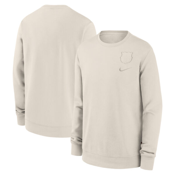 Youth Nike  Cream Barcelona Club Pullover Sweatshirt - Image 5