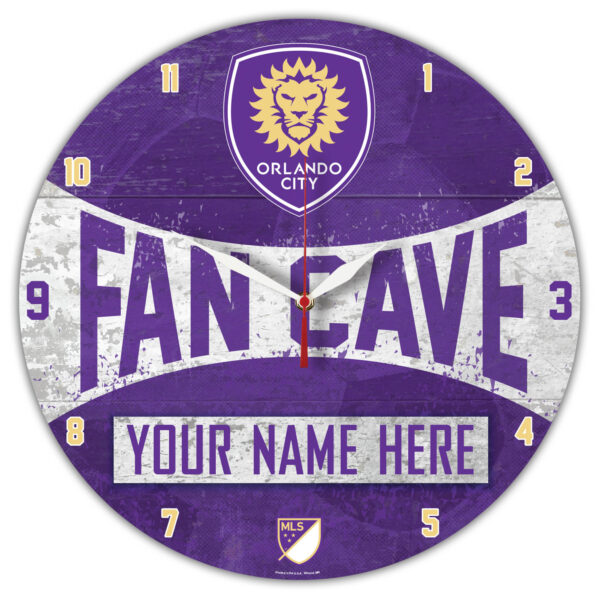 WinCraft Orlando City SC Personalized 14'' Round Wall Clock