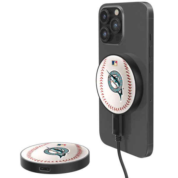 Miami Marlins 10-Watt Baseball Cooperstown Collection Wireless Magnetic Charger
