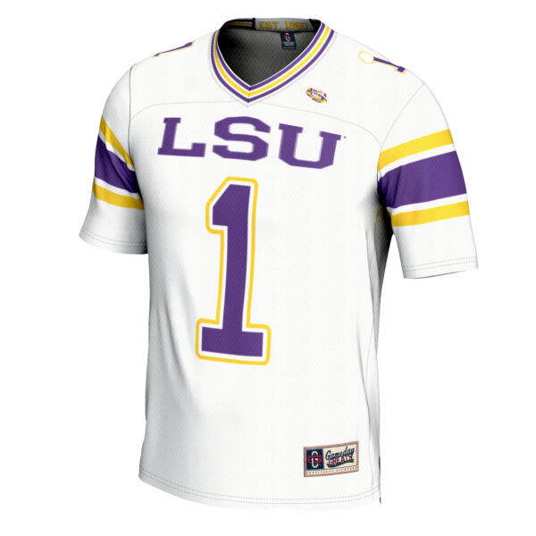 Men's GameDay Greats #1 White LSU Tigers Football Jersey - Image 6