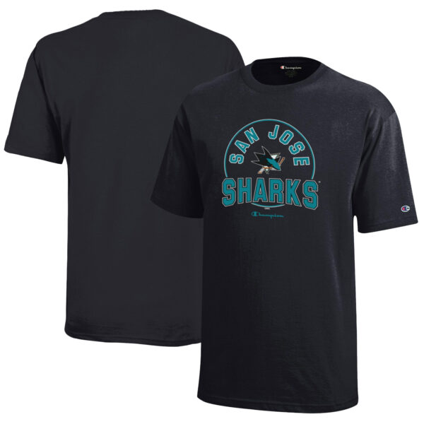 Youth Champion  Black San Jose Sharks Jersey T-Shirt - Image 5