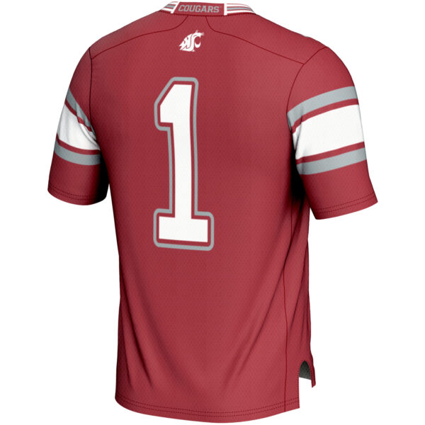 Men's GameDay Greats #1 Crimson Washington State Cougars Endzone Football Jersey - Image 7