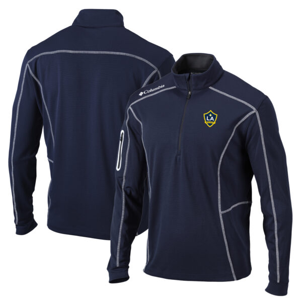 Men's Columbia Navy LA Galaxy Shotgun Quarter-Zip Pullover Jacket