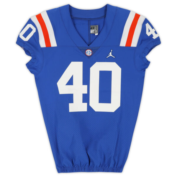 Florida Gators Team-Issued #40 Blue Throwback Jersey from the 2020-21 NCAA Football Seasons - Image 9
