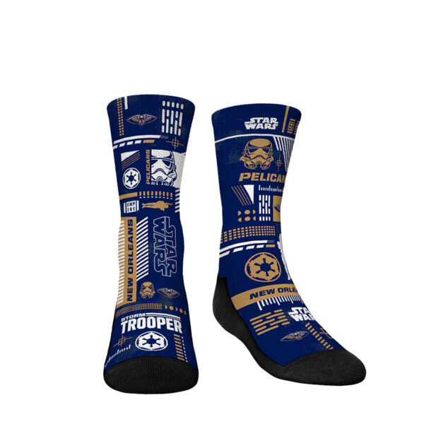 Youth Rock Em Socks Darth Vader & Stormtrooper Navy New Orleans Pelicans Three-Pack Star Wars Crew Socks Set - Image 7