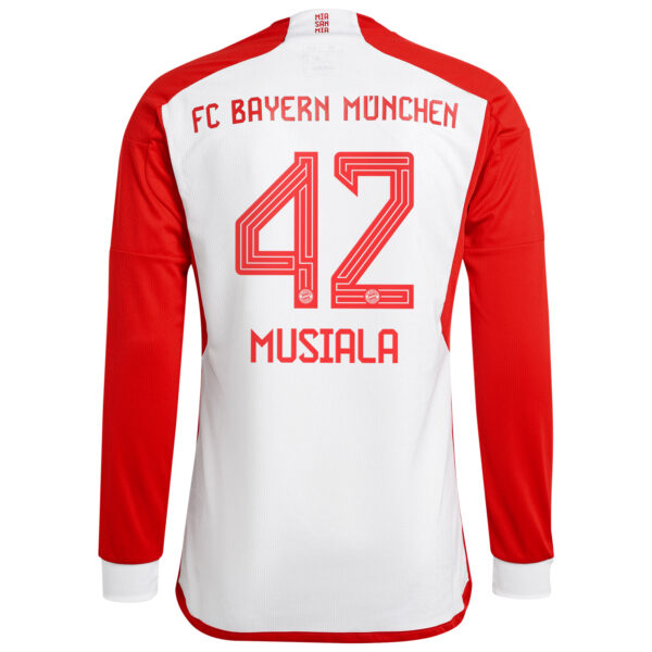 Men's adidas Jamal Musiala White Bayern Munich 2023/24 Home Replica Long Sleeve Jersey - Image 7