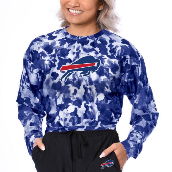 Women's Certo  Royal Buffalo Bills Cropped Long Sleeve T-Shirt - Image 4