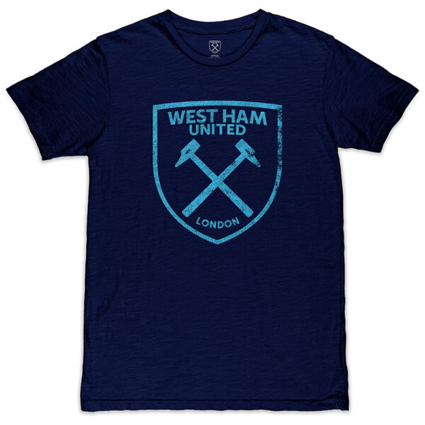 Men's 1863FC  Navy West Ham United Mono Crest Slub T-Shirt - Image 8