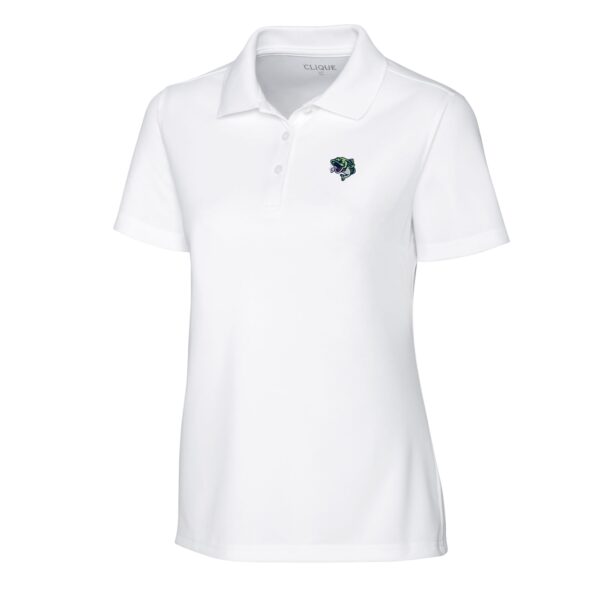 Women's Cutter & Buck White Gwinnett Stripers Clique Spin Eco Performance Pique Women's Polo - Image 6
