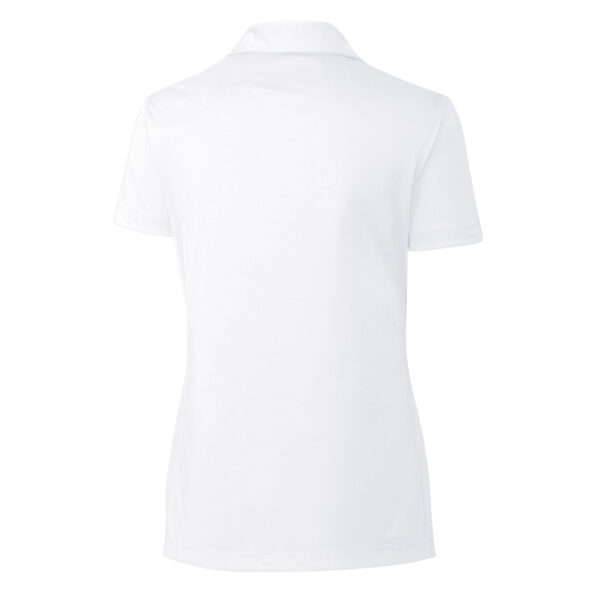 Women's Cutter & Buck White Gwinnett Stripers Clique Spin Eco Performance Pique Women's Polo - Image 7
