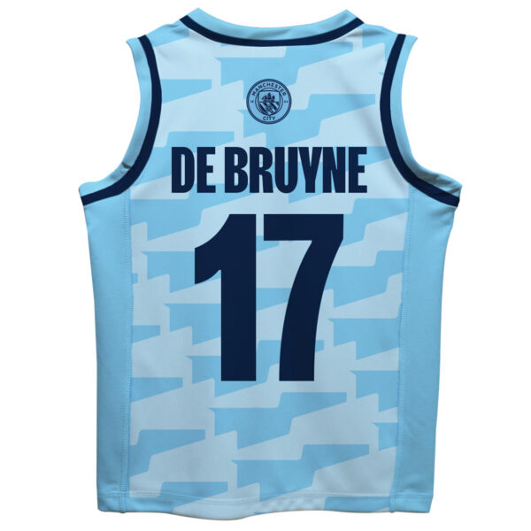 Toddler Vive La Fete Kevin De Bruyne Sky Blue Manchester City Mesh Basketball Jersey - Image 7