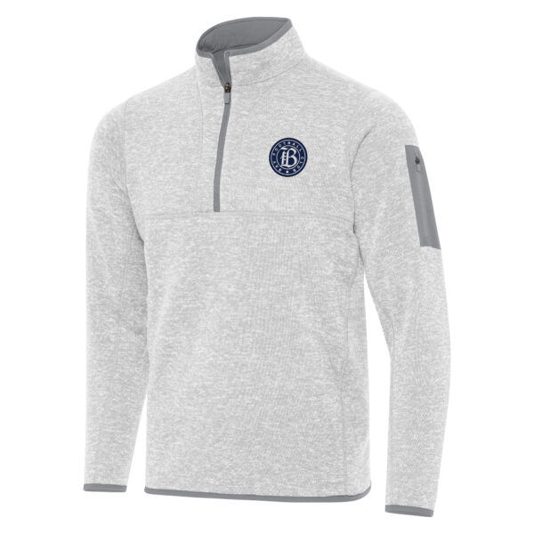 Men's Antigua  Heather Gray Bay FC Fortune Quarter-Zip Jacket