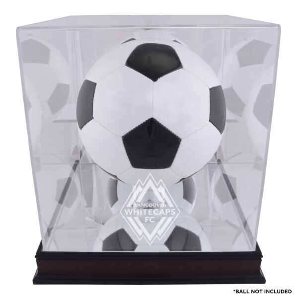 Vancouver Whitecaps FC Mahogany Team Logo Soccer Ball Display Case
