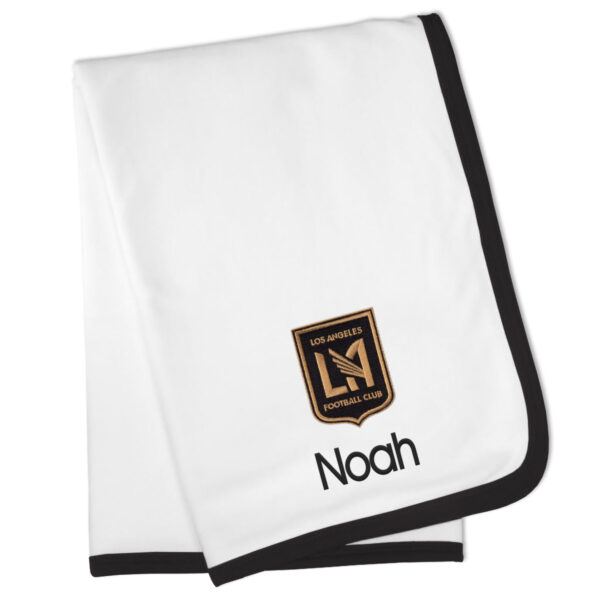 Infant White LAFC Personalized Blanket