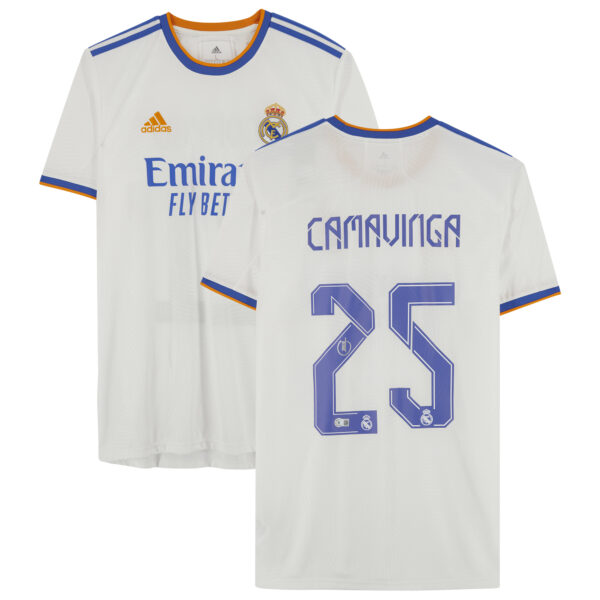 Eduardo Camavinga White Real Madrid Autographed adidas Jersey