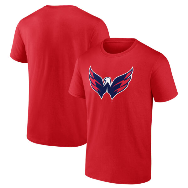 Men's Red Washington Capitals Shoulder Patch Logo T-Shirt