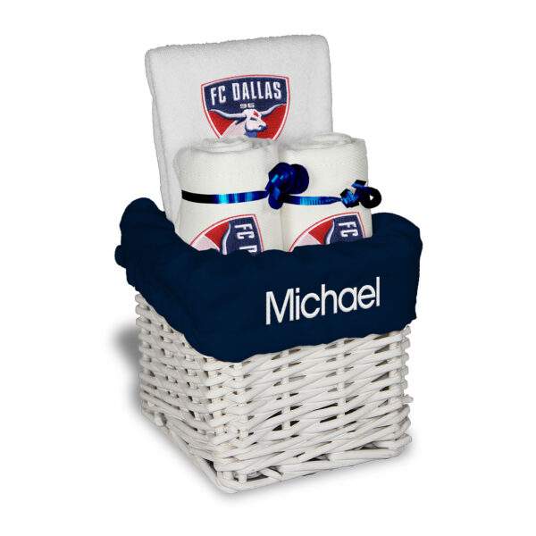 Infant White FC Dallas Personalized Small Gift Basket