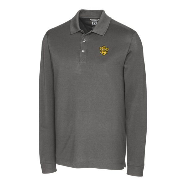 Men's Cutter & Buck Steel Missouri Tigers Vault Advantage Tri-Blend Pique Big & Tall Long Sleeve Polo - Image 6