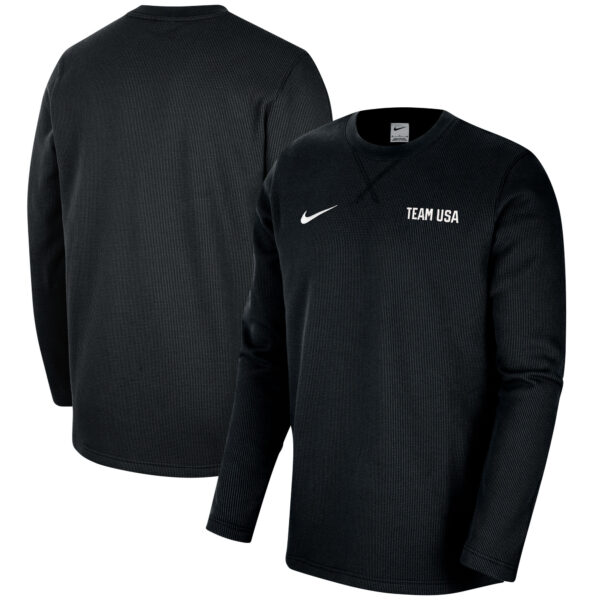 Men's Nike Black Team USA Waffle Knit Long Sleeve T-Shirt